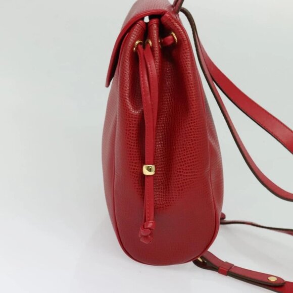 Christian Dior Backpack Leather Red Gold Auth - Picture 13 of 16